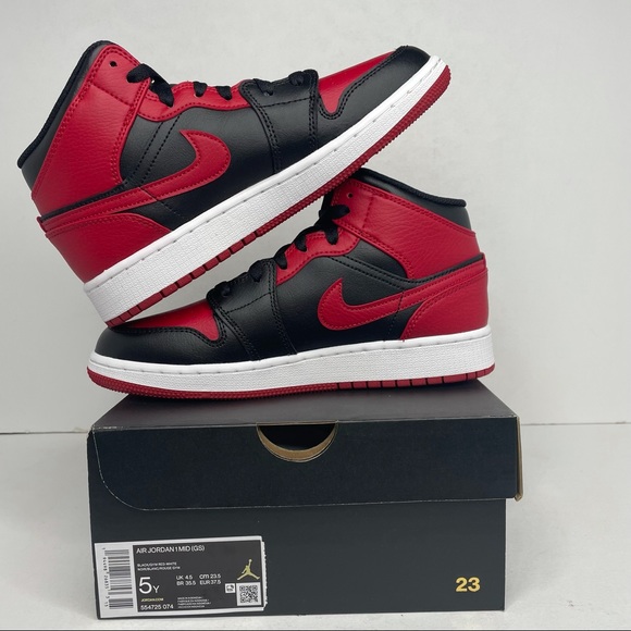Nike Air Jordan 1 Retro Mid GS “Banned/Bred” NEW - Picture 3 of 4